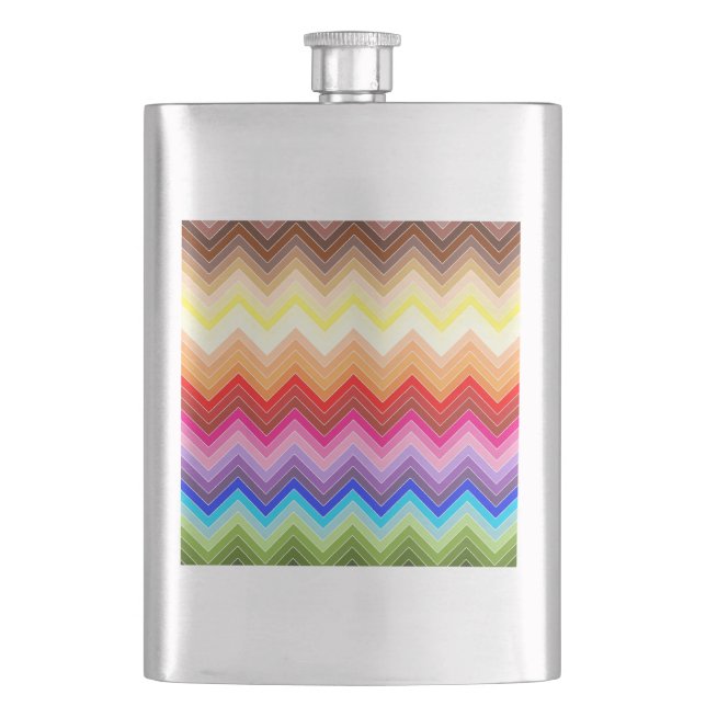 Rainbow Zig Zag Flachmann (Vorderseite)