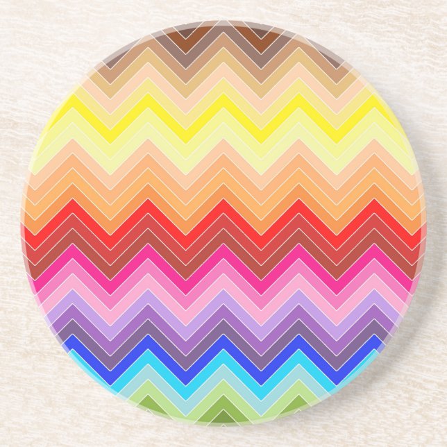 Rainbow Zig Zag Getränkeuntersetzer (Vorne)