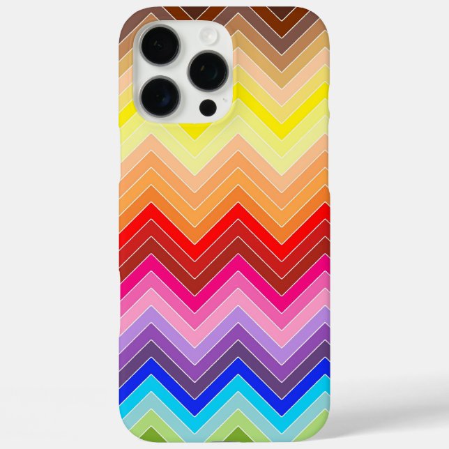 Rainbow Zig Zag iPhone 16 Pro Max Hülle (Rückseite)