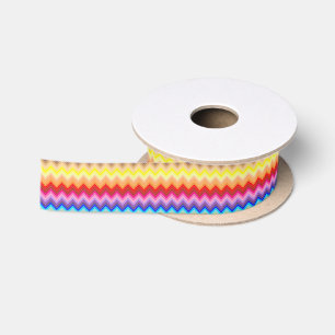 Rainbow Zig Zag Satinband