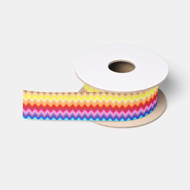 Rainbow Zig Zag Satinband (Spule)