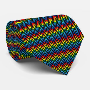 RAINBOW Zigzag Muster - anpassbarer Hintergrund Krawatte