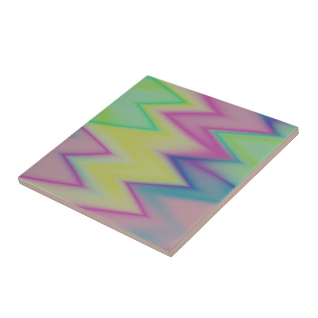 Rainbow Zigzags Fliese (Seite)