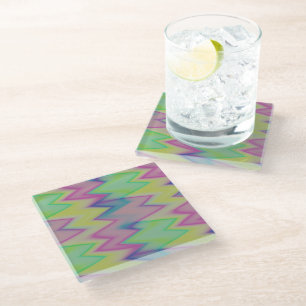 Rainbow Zigzags Glasuntersetzer