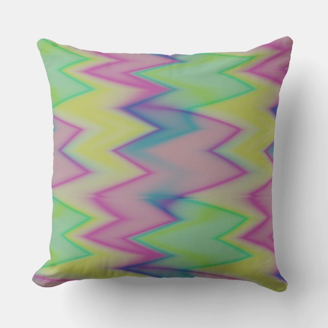 Rainbow Zigzags Kissen (Vorderseite)
