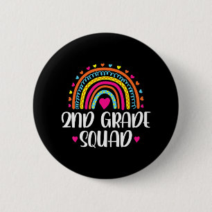 Rainbow Zurück zum zweiten Grade Squad Teacher Button
