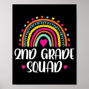 Rainbow Zurück zum zweiten Grade Squad Teacher Poster