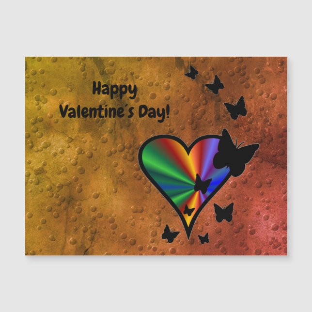 Rainbowheart und Butterfly Magnetkarte (Vorderseite)