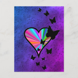 Rainbowheart und Butterfly Postkarte