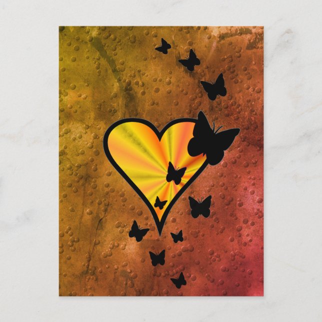 Rainbowheart und Butterfly Postkarte (Vorderseite)
