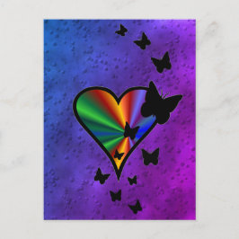 Rainbowheart und Butterfly Postkarte