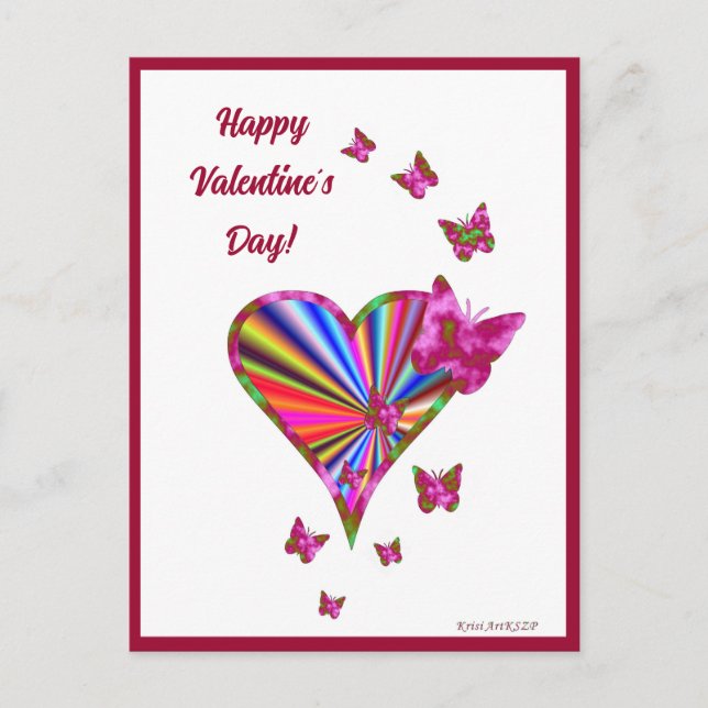 Rainbowheart und Butterfly Postkarte (Vorderseite)
