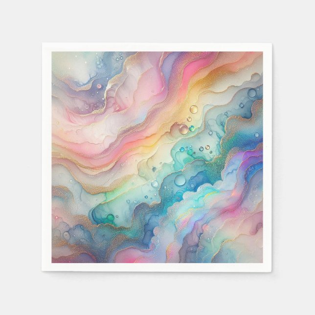 Rainbows & Bubbles Paper & Party Napkins Serviette (Vorderseite)