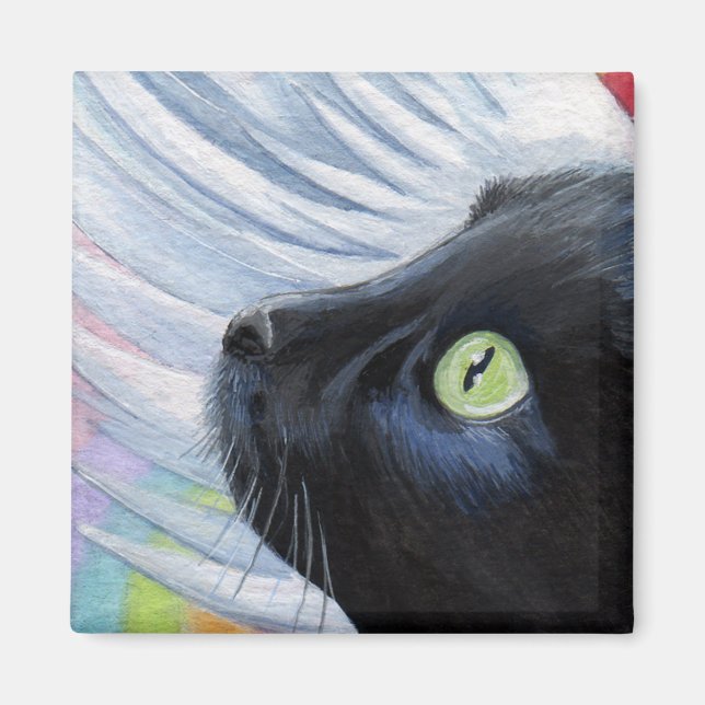 Rainbow's End - Winged Angel Cat Magnet (Vorne)