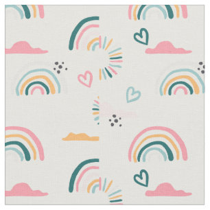 Rainbows & Herz-Muster Stoff