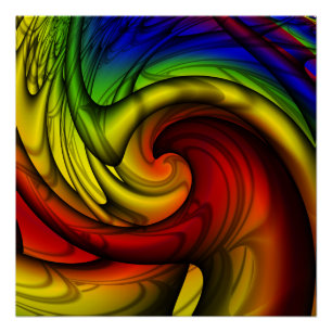 Rainbows & Honey   Rainbow Fraktal Art Poster