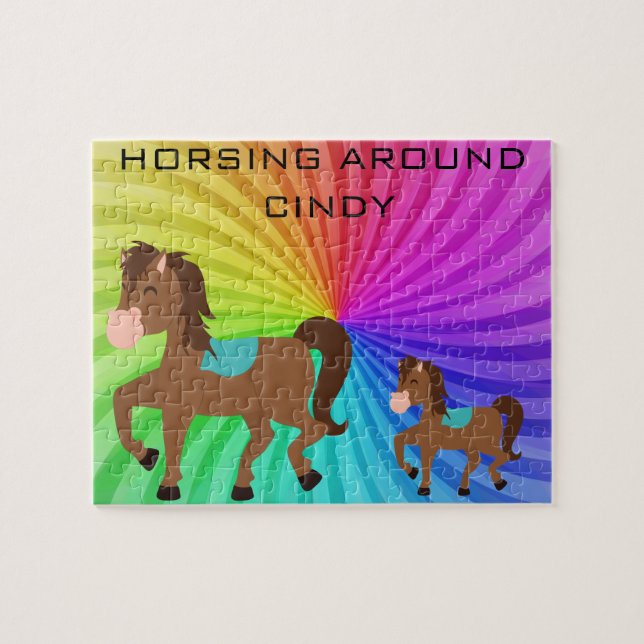 Rainbows Puzzle personalisiert für Kinder. (Horizontal)