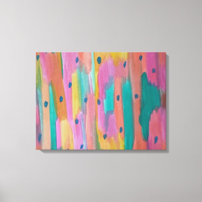 Rainbows & Raindrops Abstrakte Leinwand (Vorderseite)