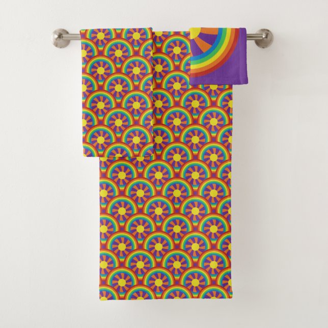 Rainbows style années 70 et Motif graphique Sun (En situation)