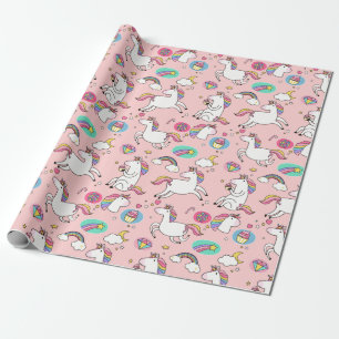 Rainbows und Einhornwickelpapier Geschenkpapier