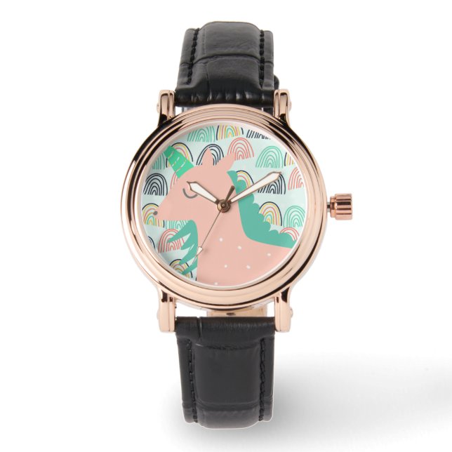Rainbows und Unicorns Armbanduhr (Vorderseite)