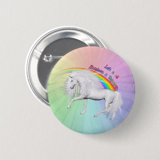 Rainbows und Unicorns Button (Vorne & Hinten)