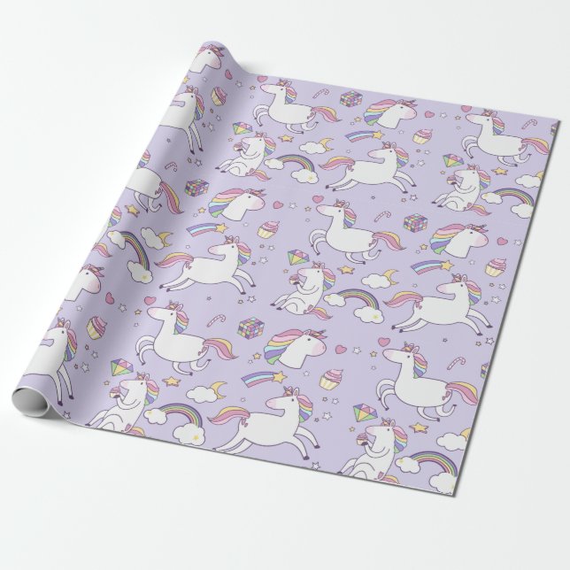 Rainbows und Unicorns Geschenkpapier (Ungerollt)