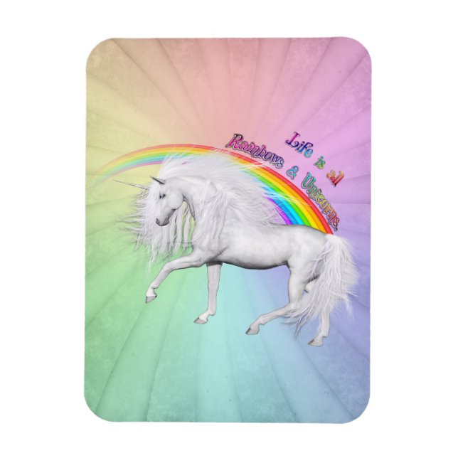 Rainbows und Unicorns Magnet (Vertikal)