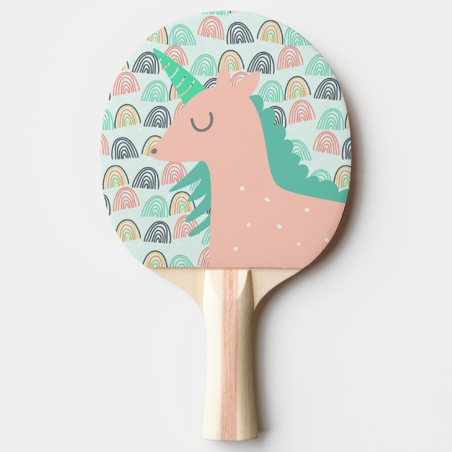 Rainbows und Unicorns Tischtennis Schläger (Vorderseite)