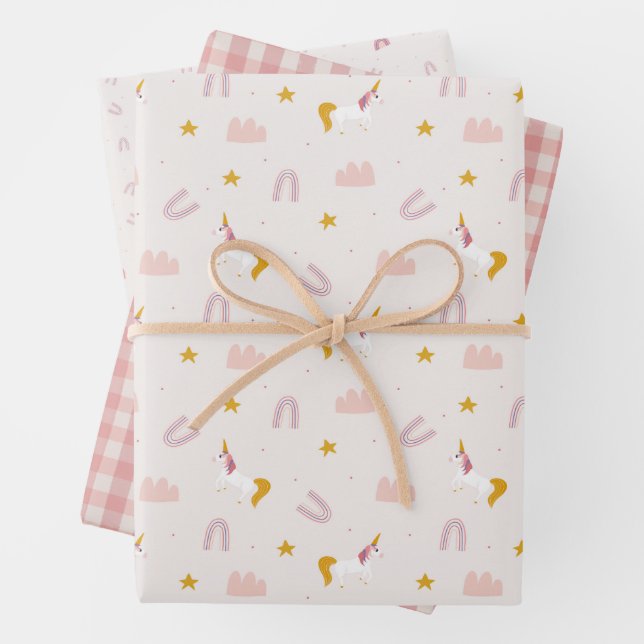 Rainbows Unicorn Enveloppement de papier ensemble  (En situation)