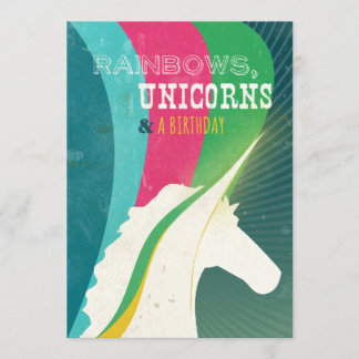 Rainbows, Unicorn und ein Geburtstag! Einladung