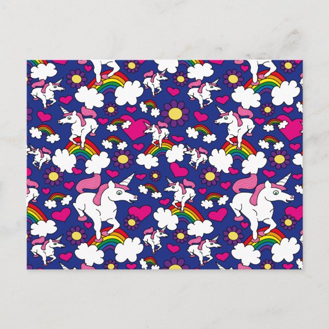 Rainbows & Unicorns Postkarte (Vorderseite)