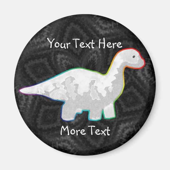 Rainbows White Dino Magnet (Vorne)