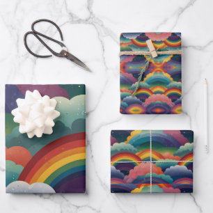 Rainbows Wrapping Paper Sheets Geschenkpapier Set