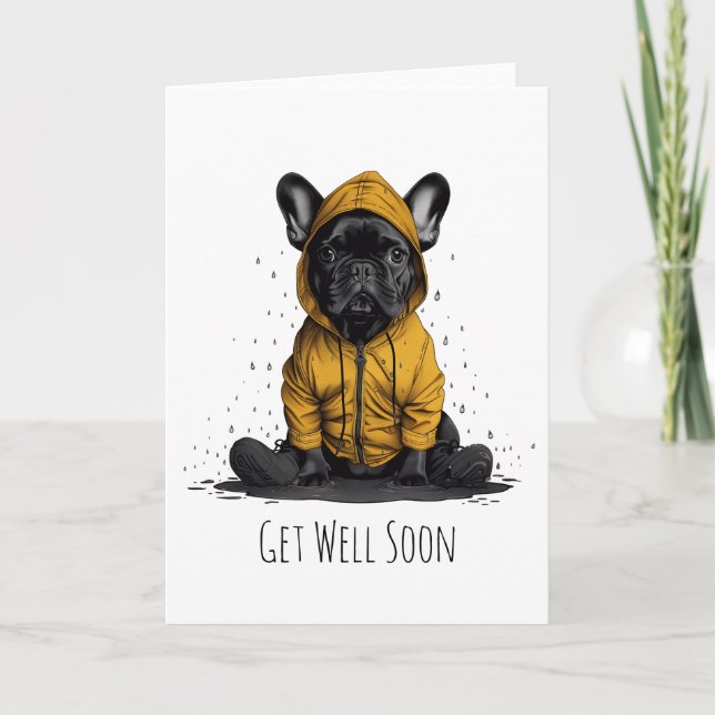 Raincoat für Bulldog-Tragen Karte (Vorderseite)