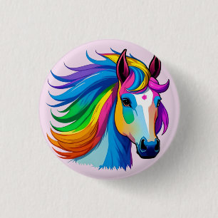Raindbow Horse Button
