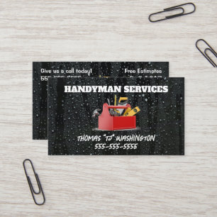 Raindrop Handyman Business Card Visitenkarte
