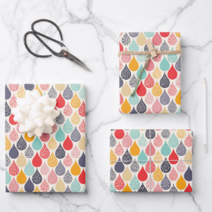 Raindrop Pop Art Dot Muster Geschenkpapier Set