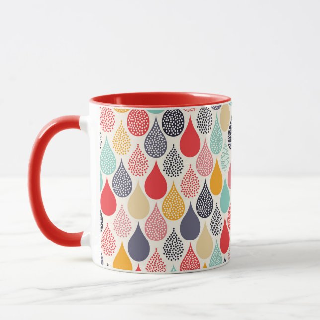 Raindrop Pop Art Dot Muster Tasse (Links)