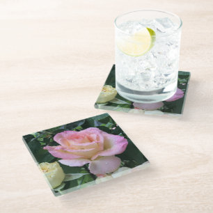 Raindrop Rose Glass Untersetzer