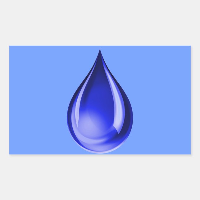 RAINDROP TEARS GRAPHICS LOGO ICON WASSER DROPLETTE RECHTECKIGER AUFKLEBER (Vorderseite)