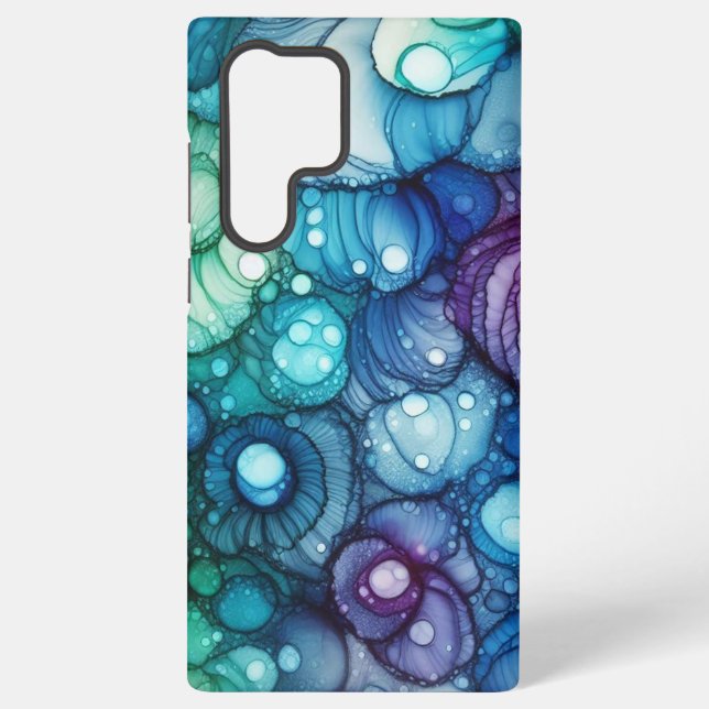 Raindrops Alcohol Ink Samsung Galaxy Hülle (Rückseite)