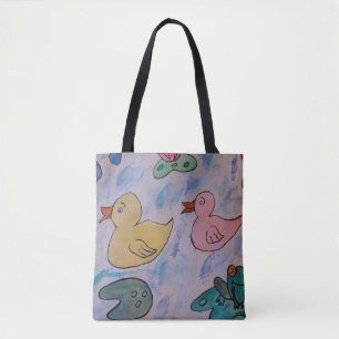Raindrops auf der Ducklings Tote Tasche