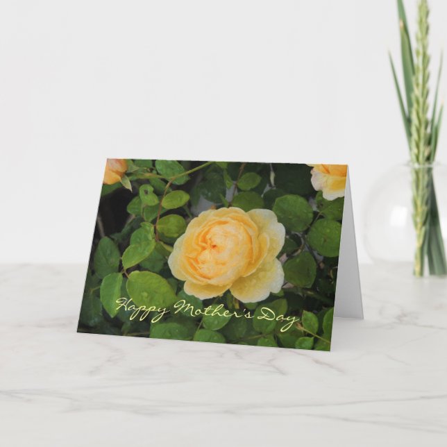 Raindrops auf der Gelben Muttertagskarte Karte (Vorderseite)