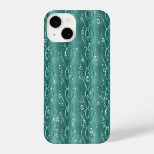 Raindrops auf grünem Metall iPhone 14 Hülle
