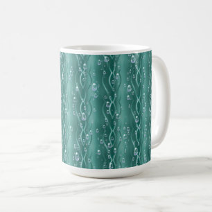 Raindrops auf grünem Metall Kaffeetasse