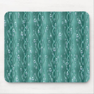 Raindrops auf grünem Metall Mousepad