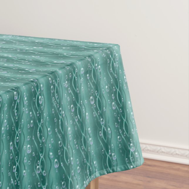 Raindrops auf grünem Metall Tischdecke (Beispiel)