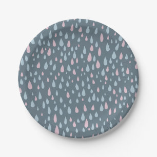 Raindrops Baby Shower Pappteller