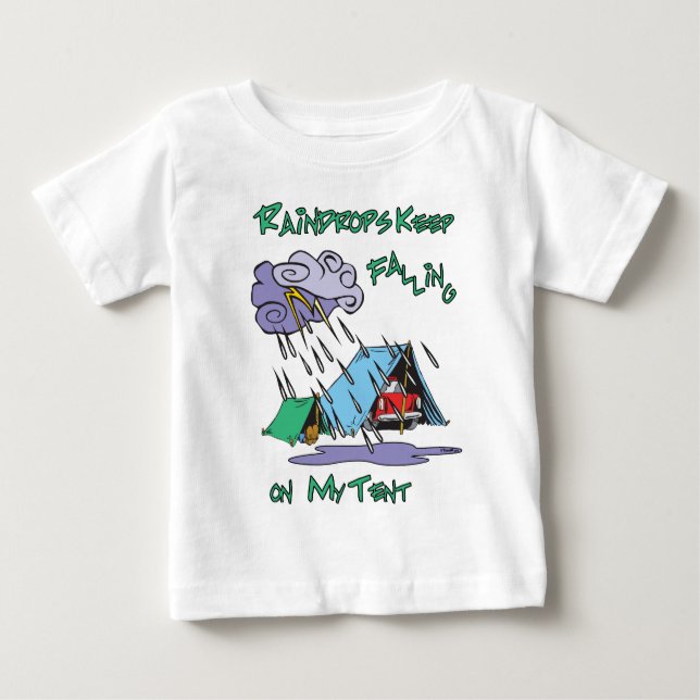 Raindrops-Camping Baby T-shirt (Vorderseite)